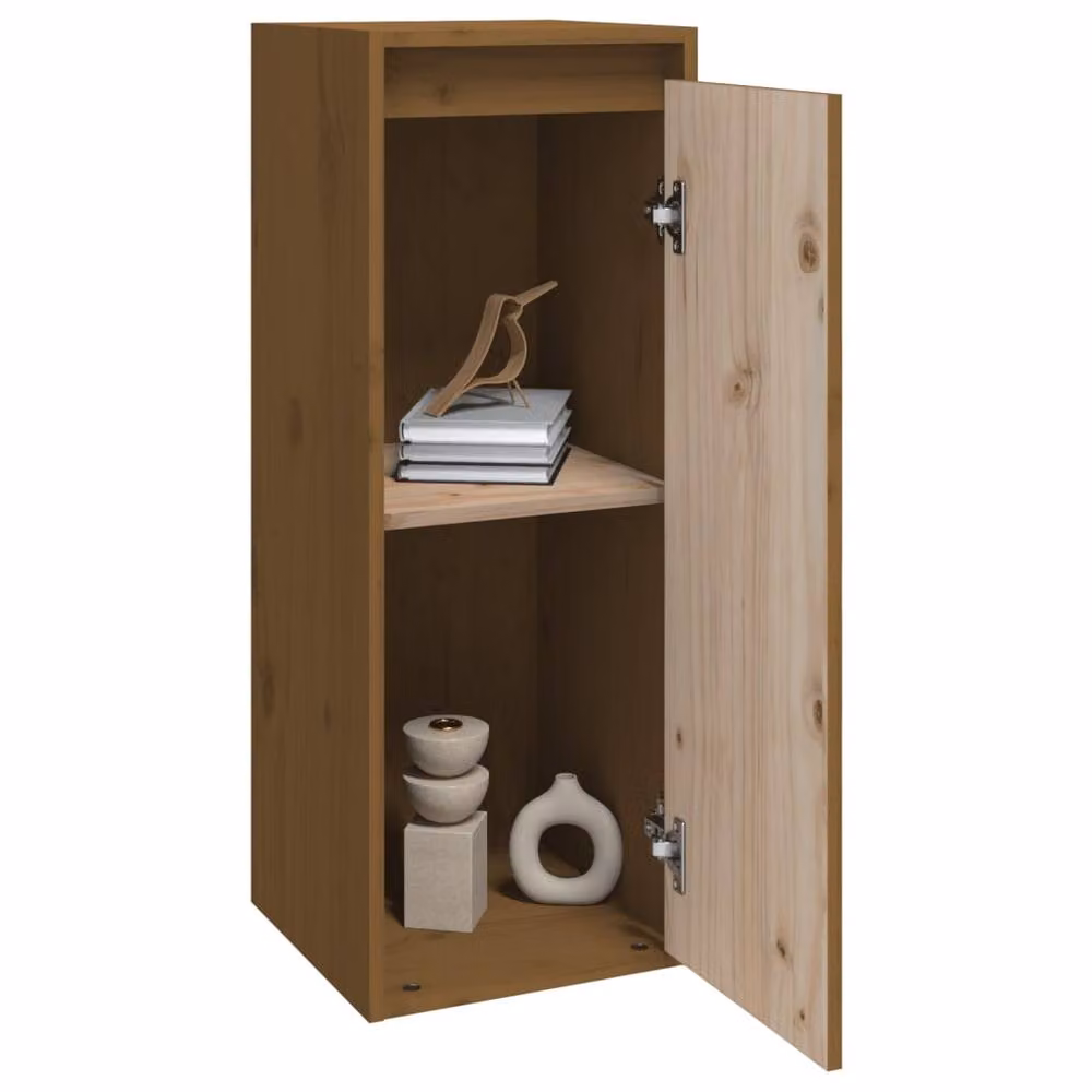 Berkfield Home Set of 2 Honey Brown Solid Wood Pine Wall Cabinets, W/D/H: 30 x 30 x 80 cm – 2
