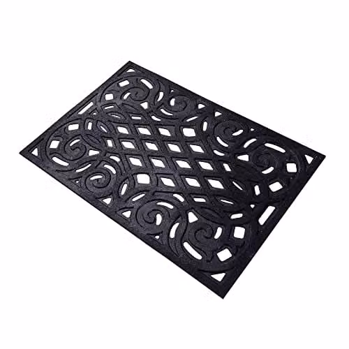 Nicoman Heavy Duty Rubber Outdoor Doormat, Black, W: 60 cm, D: 40 cm, H: 1 cm – 4