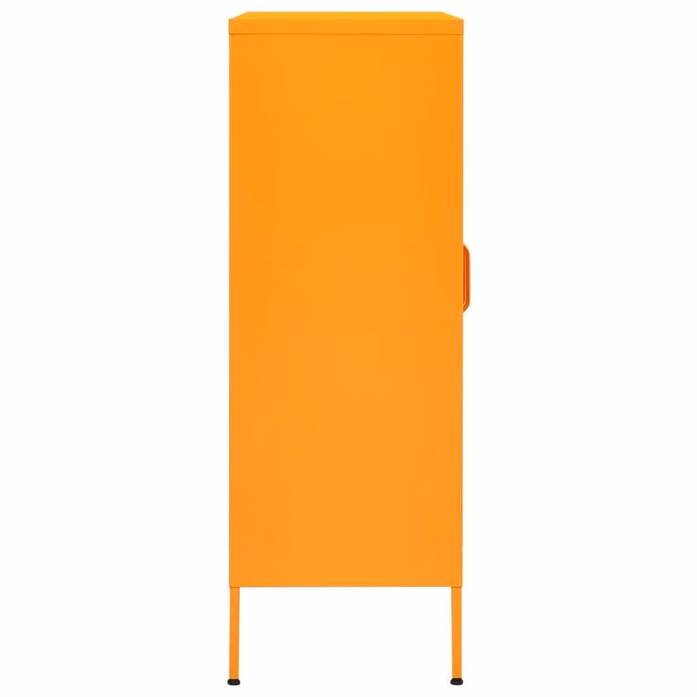 Berkfield Home Steel Storage Cabinet with Glass Doors, Yellow, W: 80 cm, D: 35 cm, H: 101.5 cm – 3