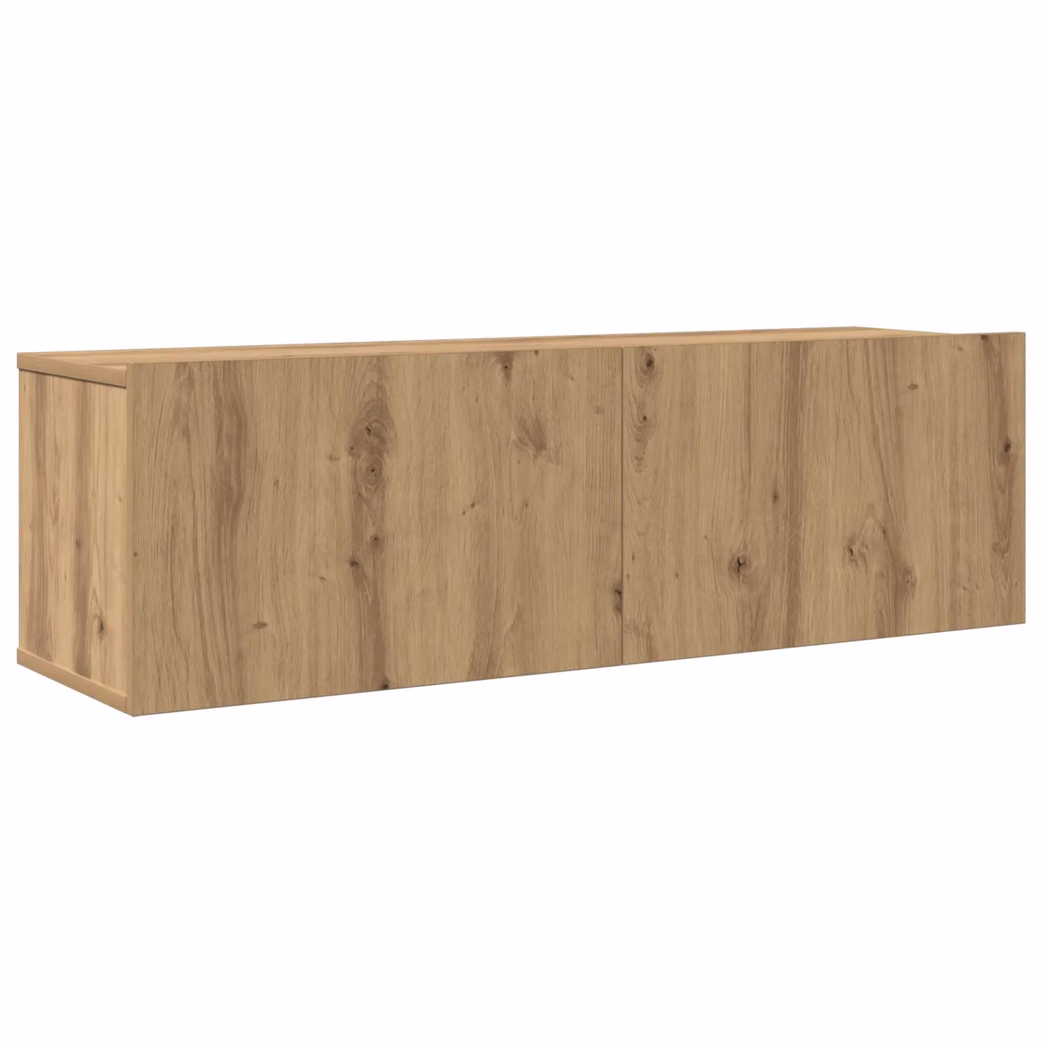 Berkfield Home Wall-mounted Modern TV Cabinet with Open Shelf in Artisan Oak Brown – 3