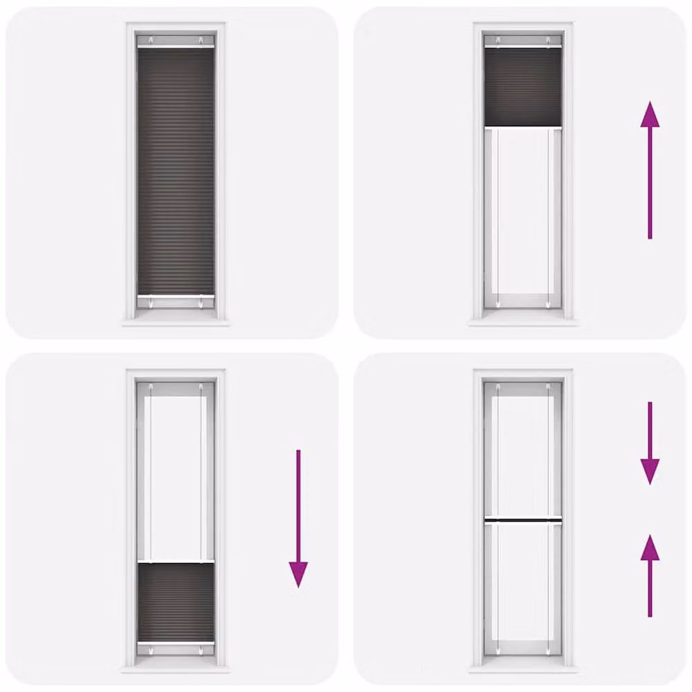 Berkfield Home Single Pleat Opaque Polyester Blind in Black and Dark Grey, W: 55 cm, H: 200 cm – 3