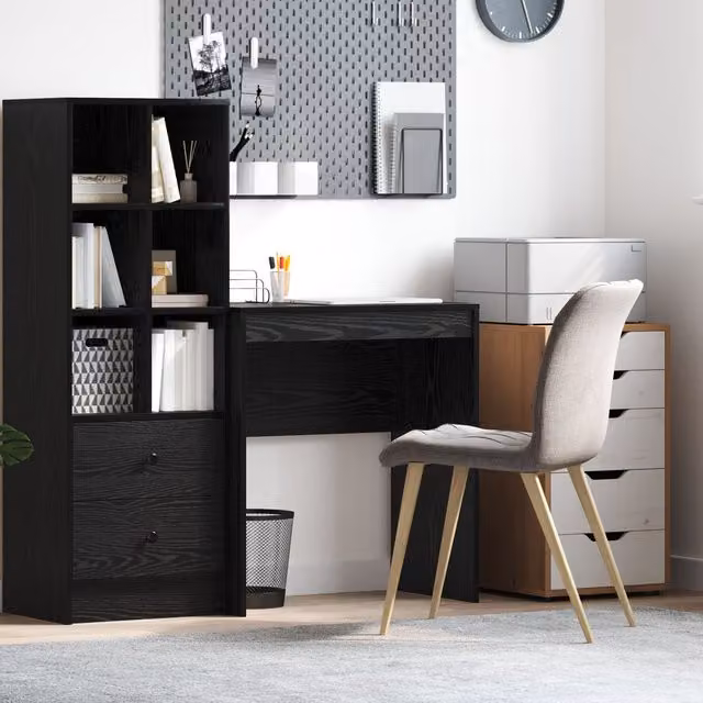 Berkfield Home Black Oak Writing Desk W/D/H: 70 x 40 x 76 cm