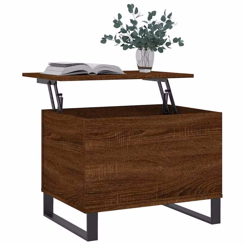 Berkfield Home Modern Brown Oak Coffee Table with Lift Mechanism, W: 60 cm, D: 44.5 cm, H: 45 cm – 3