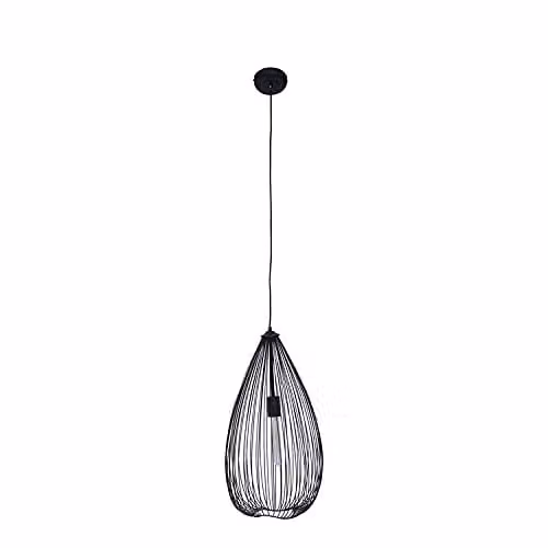 Orsina Modern Metal Pendant Light in Black and Gold/Brass, Height Adjustable, W/D/H: 32 x 32 x 177 cm