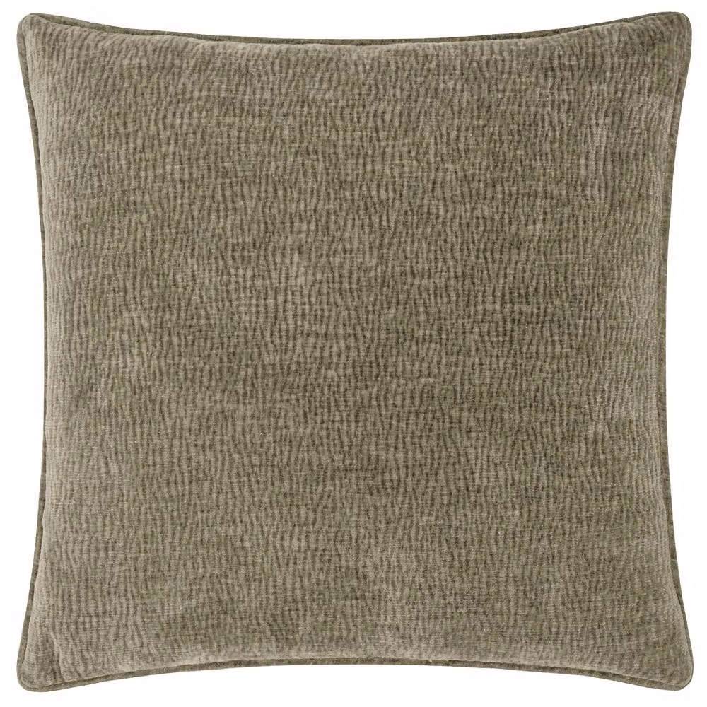 Yard Heath Green Washed Velvet Textured Square Cushion, W/D/H: 50 x 50 x 50 cm – 2
