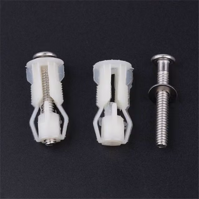 Nordara 2-Piece White Plastic Top Fix Toilet Seat Hinge Replacement Mounting Set