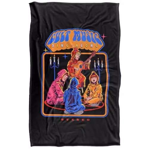 Steven Rhodes Cult Music Singalong Silky Super Soft Fleece Throw Blanket, Multicolour, W/D/H: 91 x 147 cm – 5
