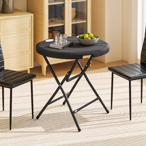 Outsunny Foldable Round Garden Dining Table for 4, Dark Grey, W/D/H: 80 x 80 x 73 cm – 12