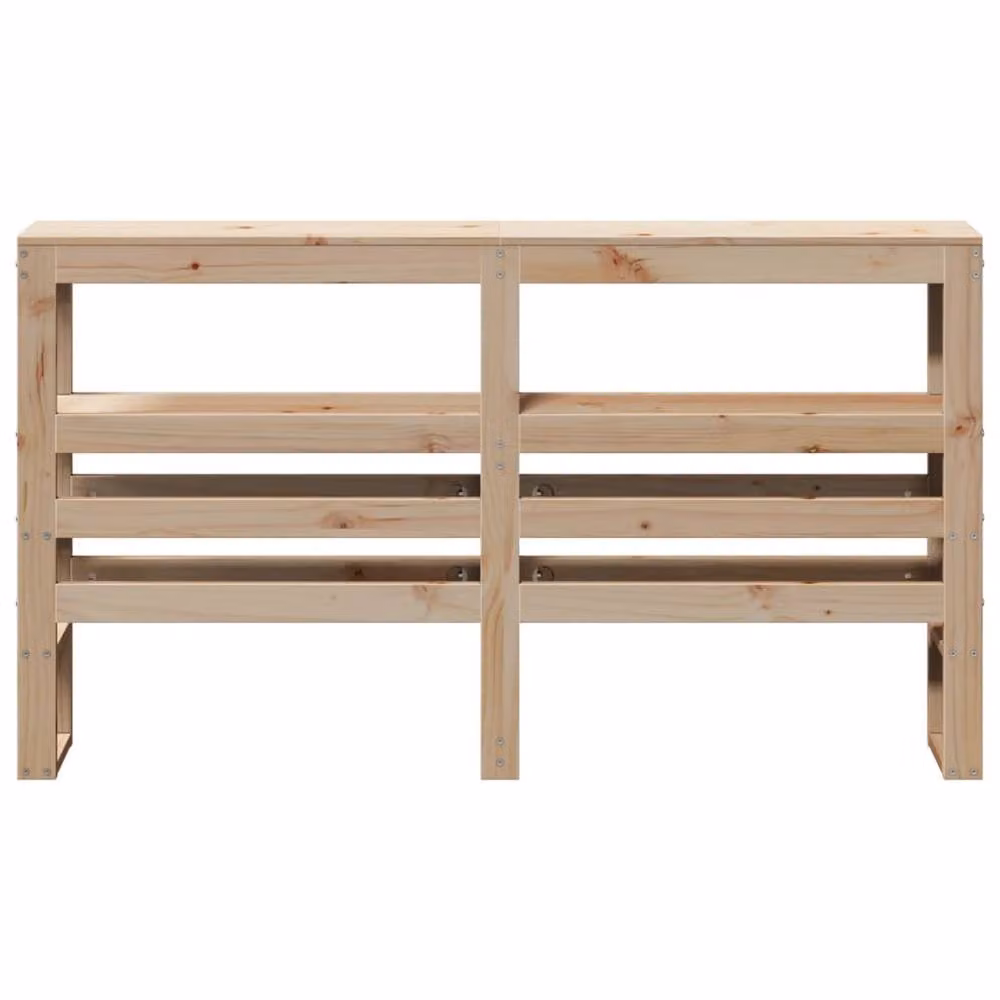 Berkfield Home Rustic Brown Solid Wood Pine Headboard with Shelves, Width: 140 cm – 2