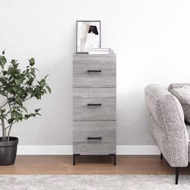 Berkfield Home Grey Sonoma Sideboard W/D/H: 34.5 x 34.0 x 90.0 cm