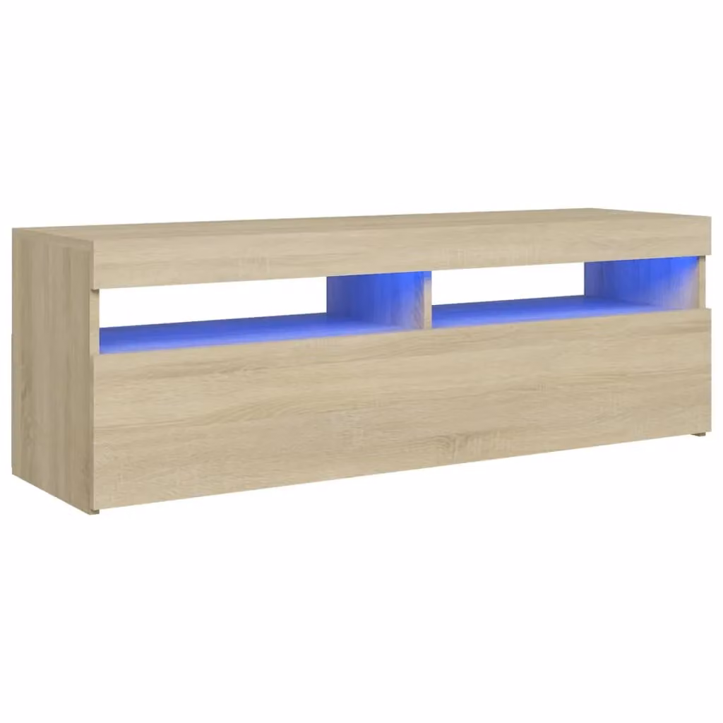 Berkfield Home Modern TV Cabinet with LED Lights in Sonoma Oak Brown, W/D/H: 120 x 35 x 40 cm – 2