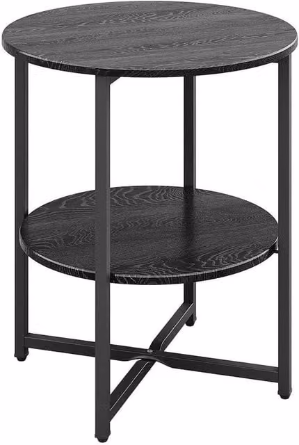 Kelvenix Small Round Sofa Side Table in Black, W/D/H: 40 x 40 x 47 cm – 1