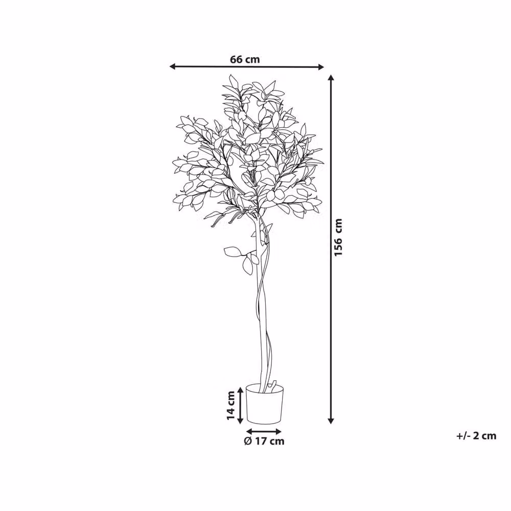 Wyld and Coco Artificial Mediterranean Lemon Tree in Green and Yellow, Height: 156 cm – 3