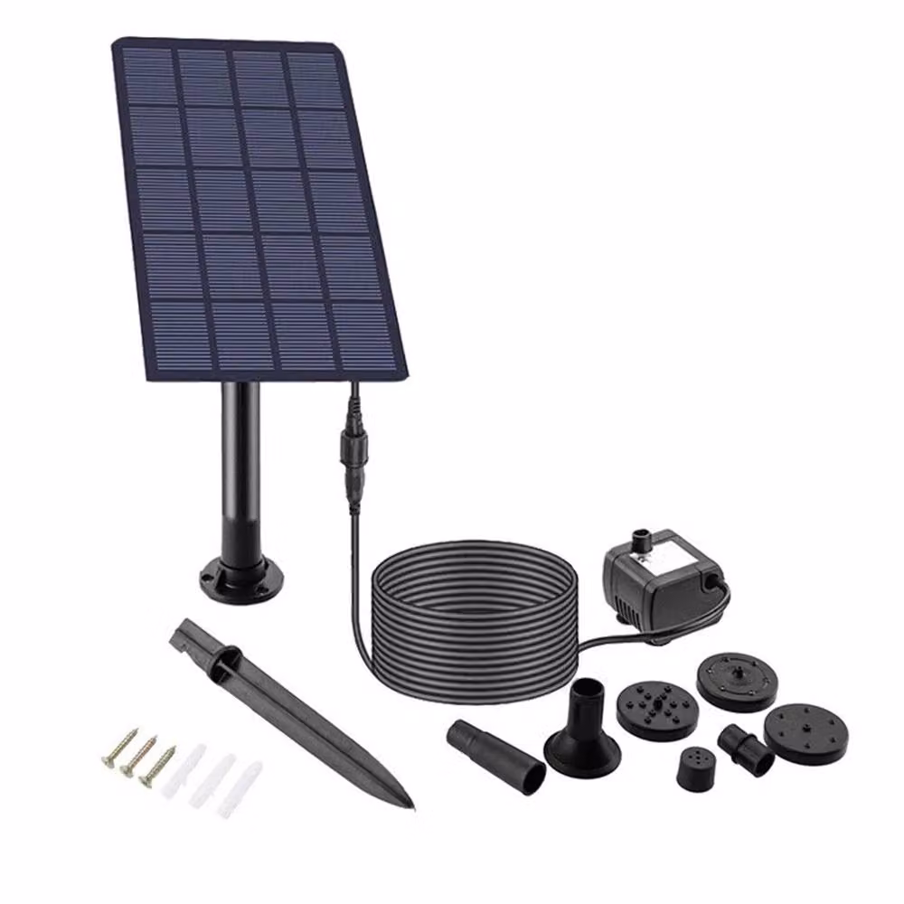 SPETLEK 2.5W Solar Fountain Pump in Black for Garden Ponds, Pools, and Aquariums – 4