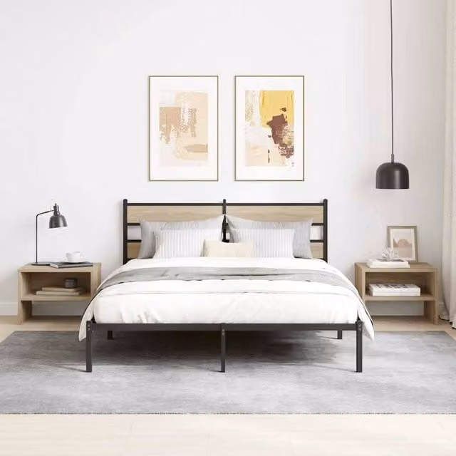 Berkfield Home Elegant Bedside Cabinet in Sonoma Oak, Light Sand, W/D/H: 40 x 30 x 30 cm – 1