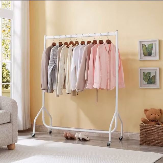 House of Home Heavy Duty White Metal Clothes Rail, W: 152 cm, H: 122 cm