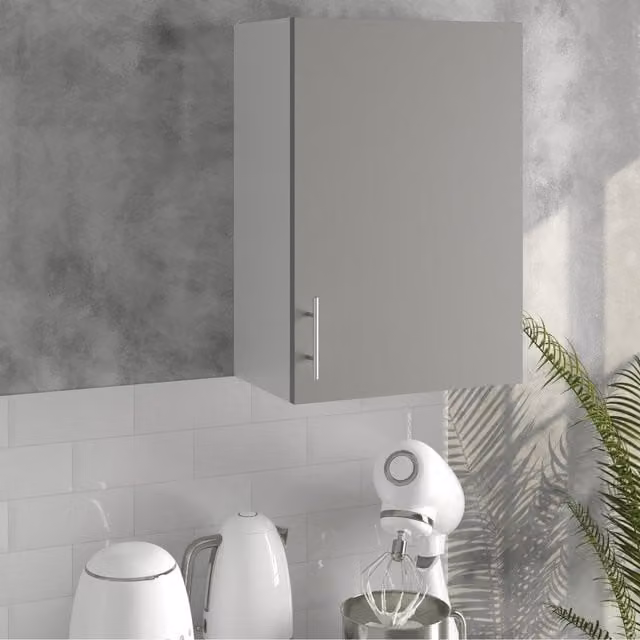 JD Greta Modern Grey Matt Kitchen Wall Unit with Hinged Doors, Width: 50 cm