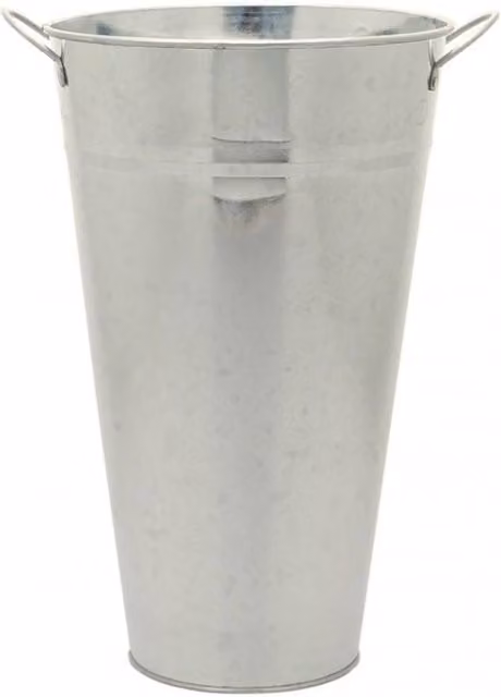 KDMD Silver Galvanised Vase with Ears, Height: 36 cm