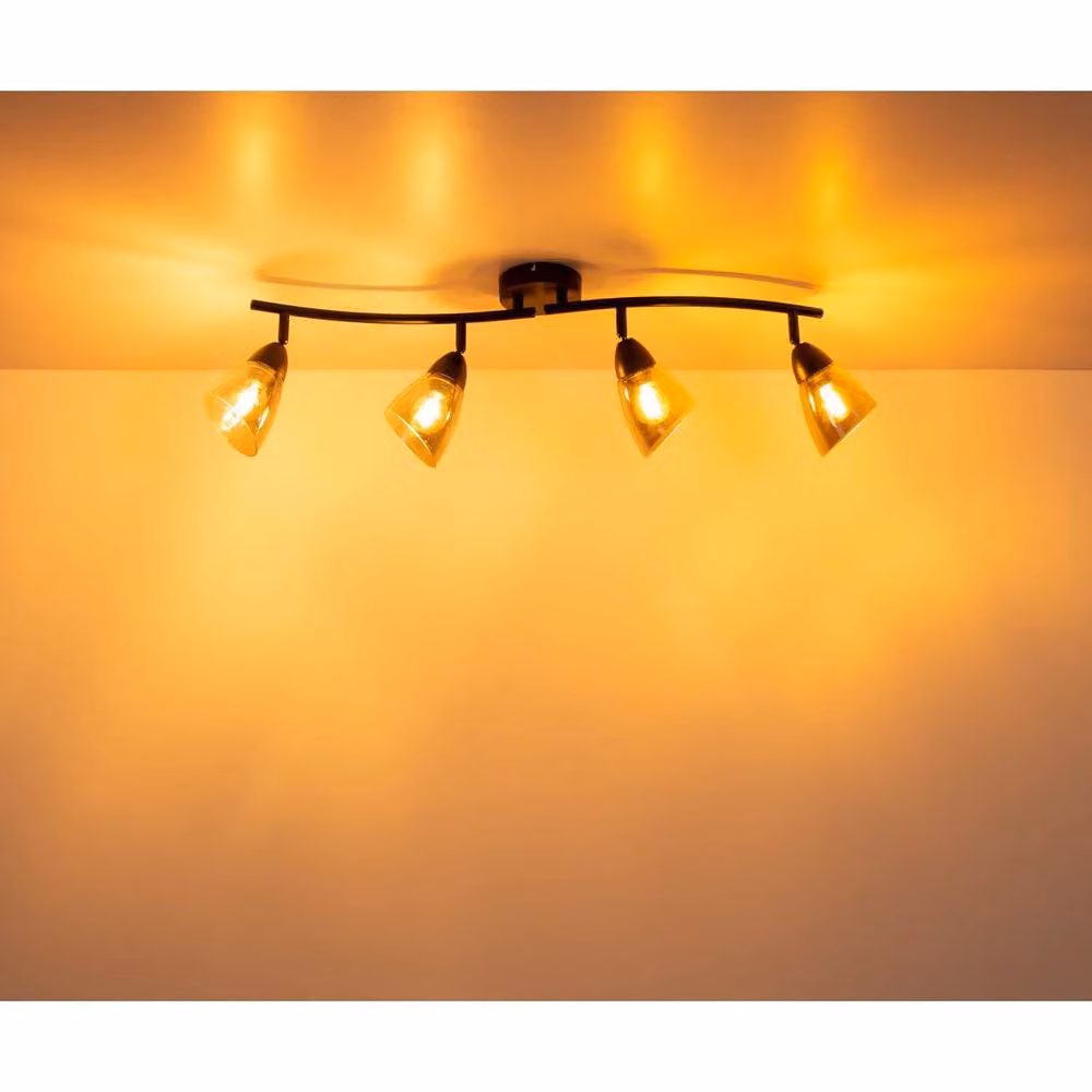 Netlighting Paula Ceiling Spotlight Bar in Matt Black with Smoke Glass Shades, 4x E14 – 3