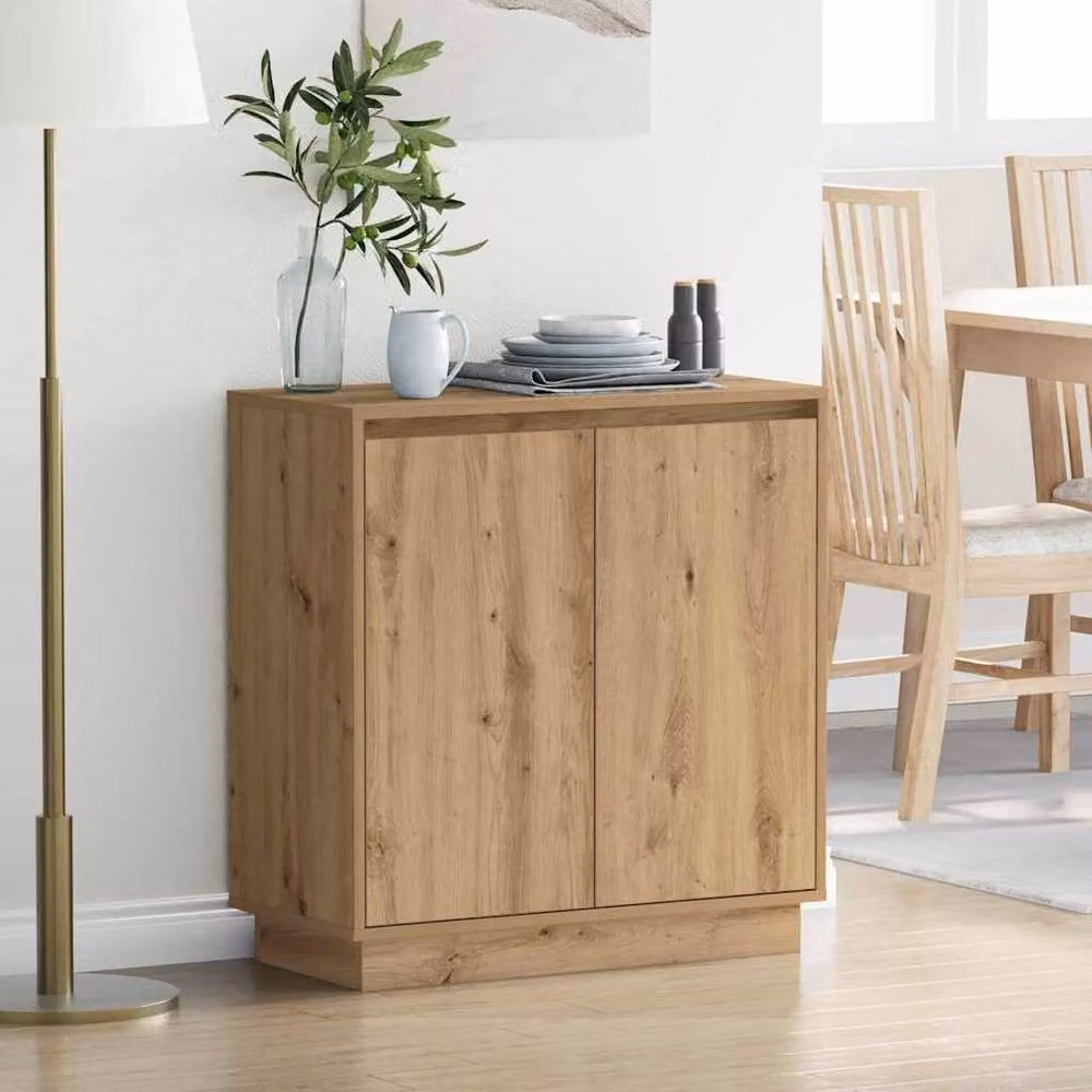 Berkfield Home Artisan Oak Bedside Table in Brown – 1