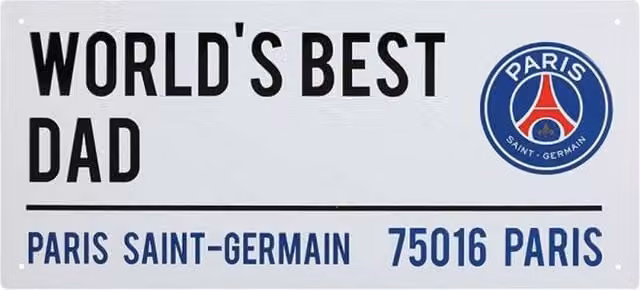 Paris Saint Germain FC Best Dad Metal Street Sign in White – 1