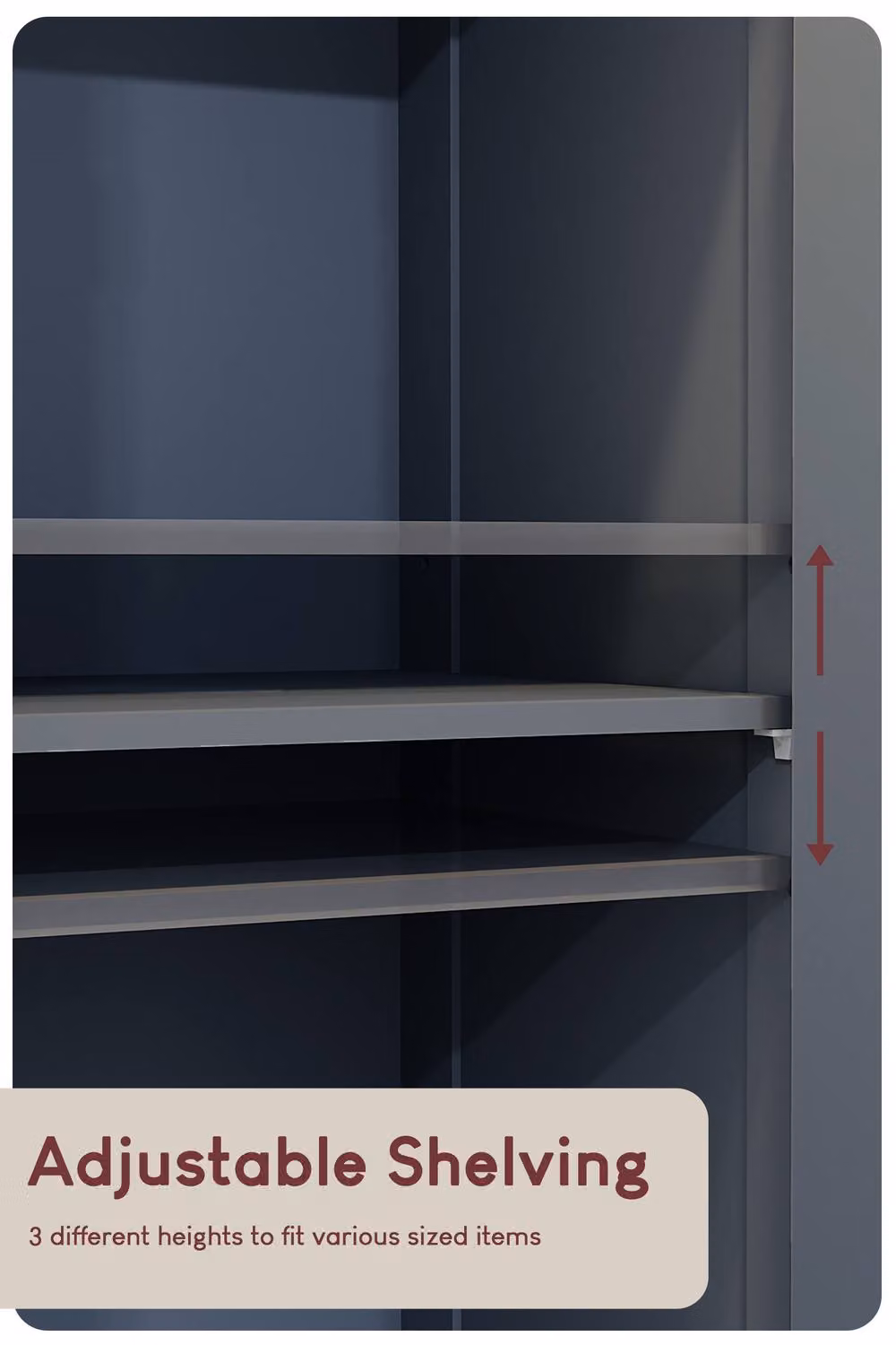 HD Designs Priano 2 Door Tall Bathroom Cabinet in Dark Grey, H 170 cm x W 32 cm x D 30 cm – 3