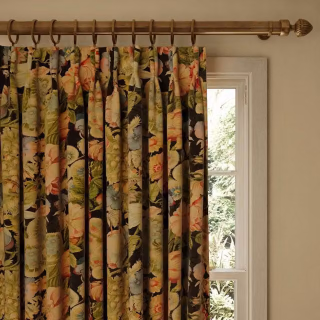 AMATORIA Opaque Velvet Fabric Panel Curtain in Black