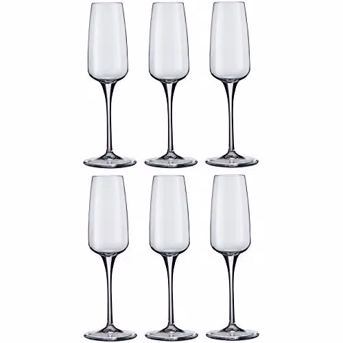 Bormioli Rocco Aurum Champagne Flutes, Transparent, 230ml, Pack of 6