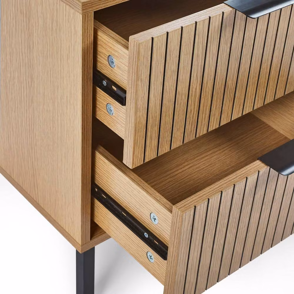 Cheshire Premium Aria 2 Drawer Bedside Unit in Beige – 3