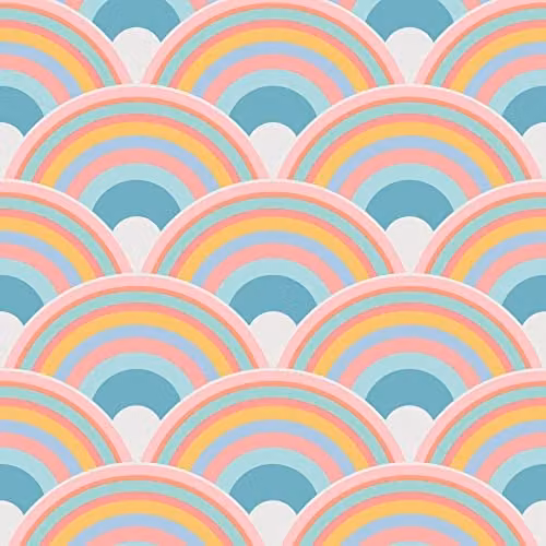 Graham & Brown Envy Curve Wallpaper in Blue, Pink and Multicolour Geometric Abstract Design