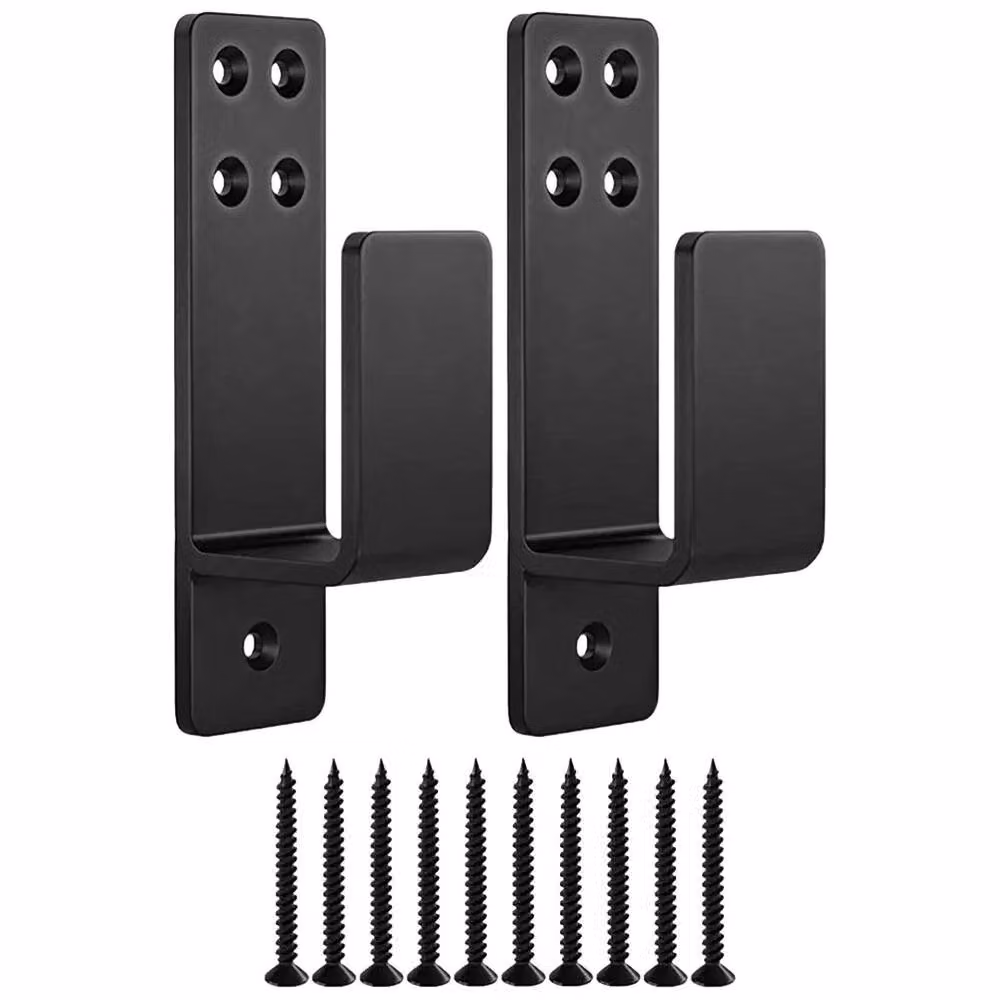 NESTLUNE 2 Piece Steel Drop Bar Security Door Brackets in Black, Length: 1000 cm, Width: 52 cm – 4
