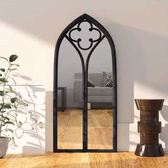 Berkfield Home Antique Black Rectangular Metal Wall Mirror, W: 70 cm, H: 30 cm – 1