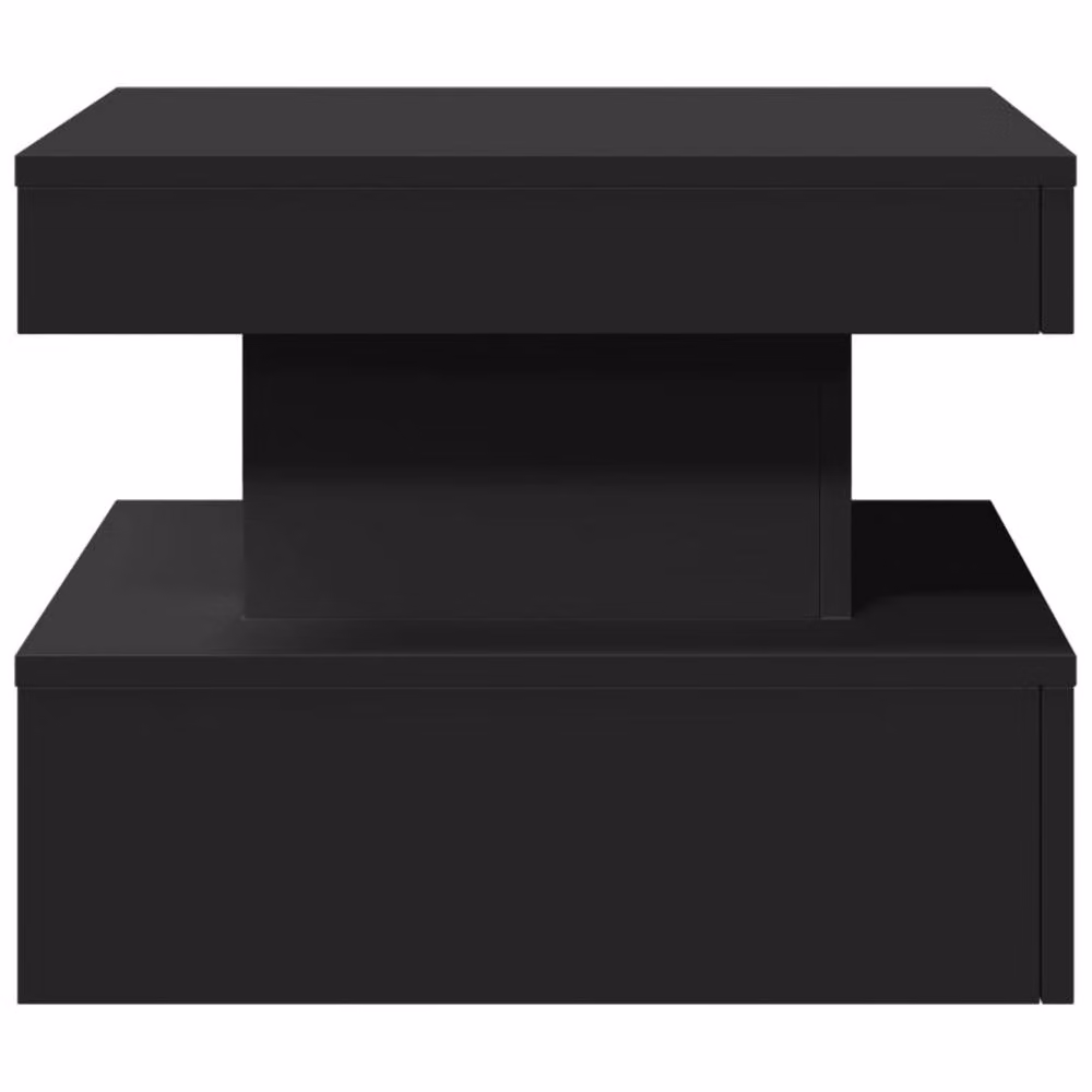 Berkfield Home Modern Black Square Coffee Table with LED Lights W/D/H: 50 x 50 x 40 cm – 6