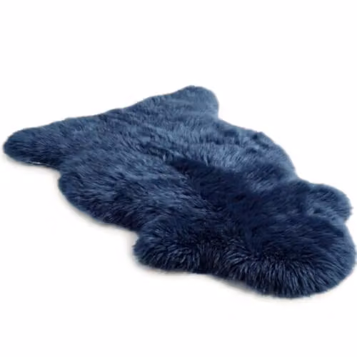 Infinity Leather Genuine Sheepskin Wool Rug, Blue, W/D: 90 x 60 cm – 5