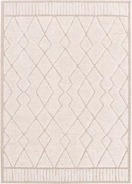 sweeek Berber Pattern Moroccan Ethnic Interior Rug in Beige and Cream, W: 80 cm, L: 150 cm
