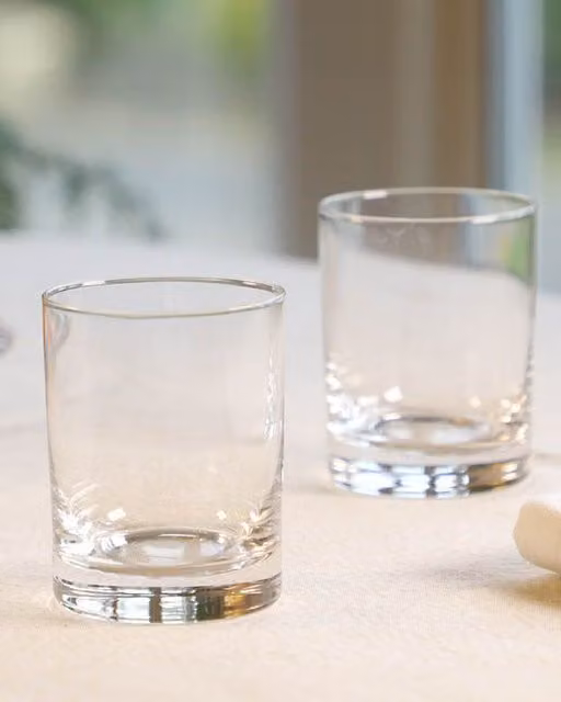 Dibor Set of 2 Clear Glass Wine and Whiskey Tumblers, 250ml per glass