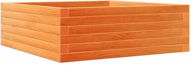 Berkfield Home Garden Planter Tub in Wax Brown, Solid Wood, W/D/H: 70 x 70 x 23 cm – 1