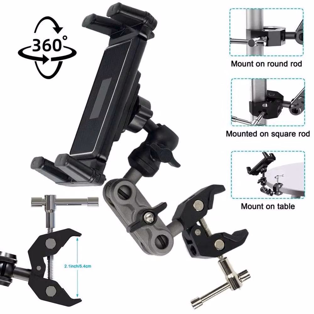 Kelvenix Tablet Mount Holder for Mic Stand, Black – 4
