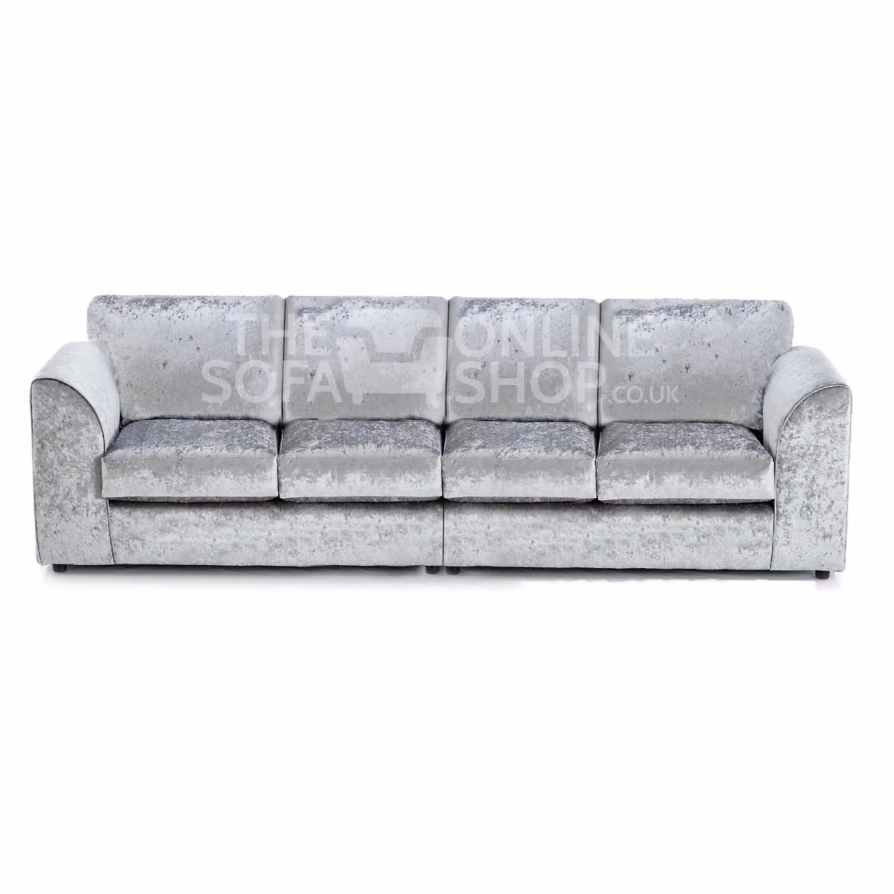 Snugg Furniture UK Limited Aurora 4 Seater 2 Corner L-Shape Sofa in Silver Crushed Velvet with Scatter Cushions – 2