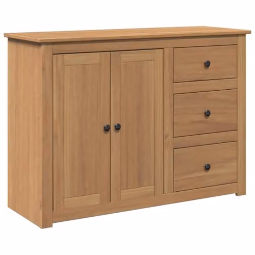 vidaXL PANAMA Sideboard with Drawers in Brown Solid Pine Wood, W/D/H: 112 x 40 x 80 cm