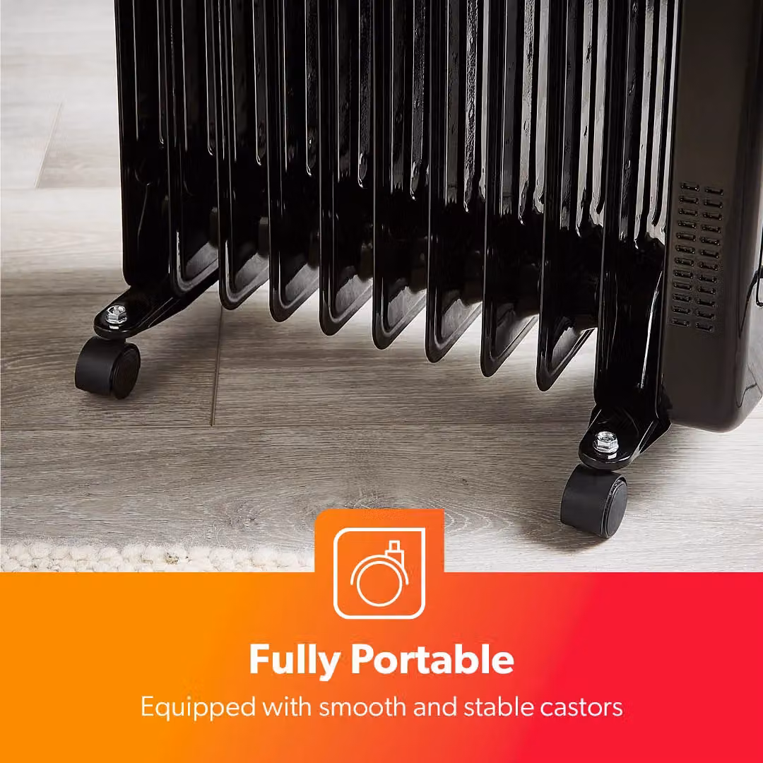 Geepas 11 Fin Digital Oil Filled Radiator Heater 2500W with Remote Control and Timer in Black – 5