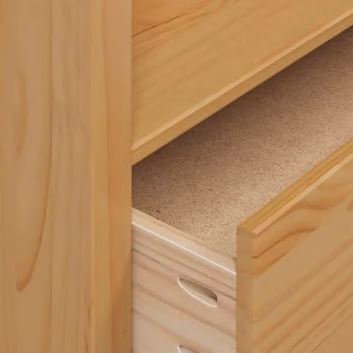 vidaXL HILL Wardrobe in Honey Brown, Solid Pine Wood with Integrated Drawers, W: 84 cm, D: 50 cm, H: 170 cm – 3