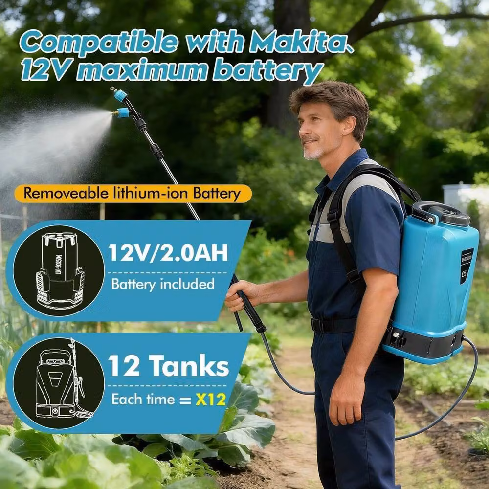 Kelvenix Electric Knapsack Pressure Sprayer in Blue with 12L Capacity and Rechargeable Battery – 5