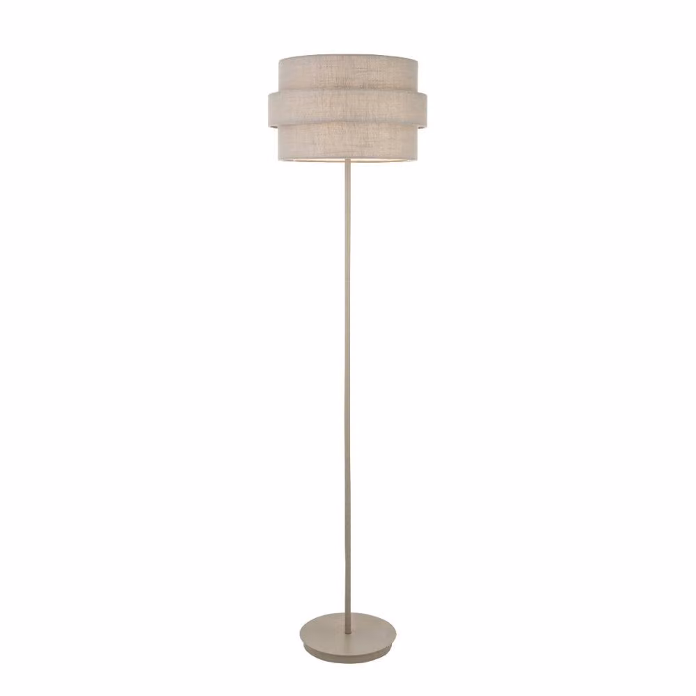 Pagazzi Lighting Buxton Grey Fabric Floor Lamp H 150 cm, W 40 cm, D 40 cm – 3