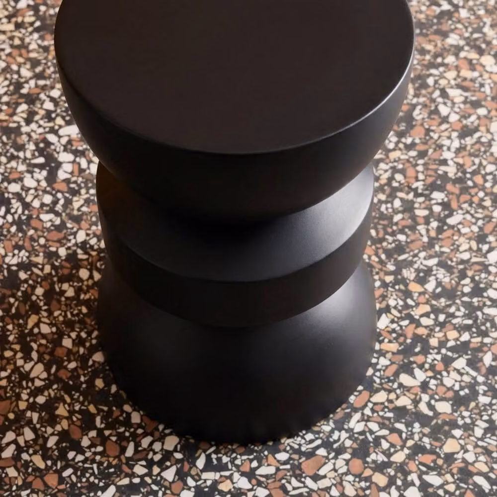 sweeek Black Metal Geometric Side Table with Round Top, W/D/H: 32 x 32 x 43.5 cm – 3