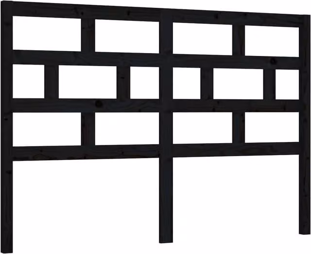 Berkfield Home Rustic Solid Wood Pine Bed Headboard, Black, W: 156 cm, D: 4 cm, H: 100 cm – 1
