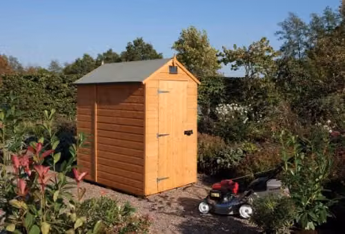 Rowlinson Security Wood Shed, Brown, W: 139 cm, D: 184 cm, H: 206 cm – 1