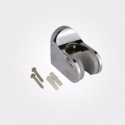Nes Home Adjustable Shower Handset, Hose and Universal Fixed Wall Bracket Holder in Chrome Silver