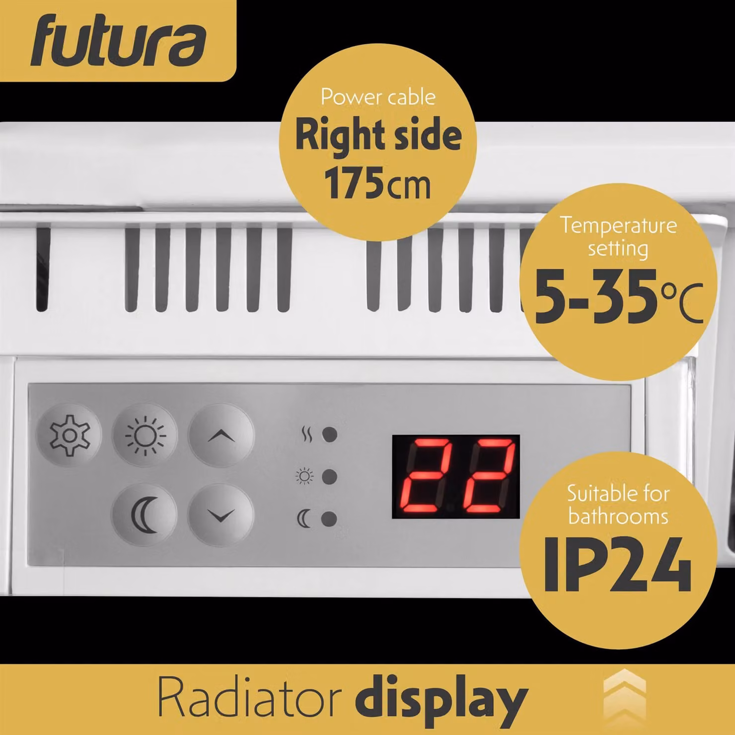 Futura 2000W Wall Mounted Electric Radiator Panel Heater with Setback Timer in White – 6