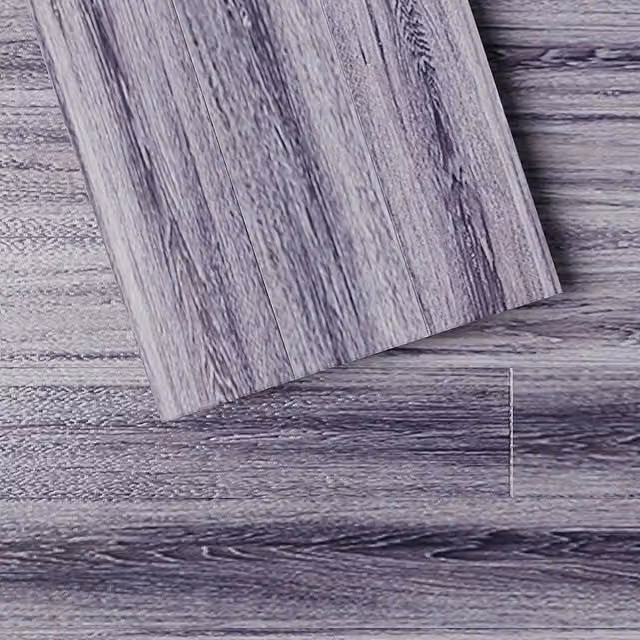Komore 14 Piece Wood Look SPC Vinyl Flooring in Anthracite Purple